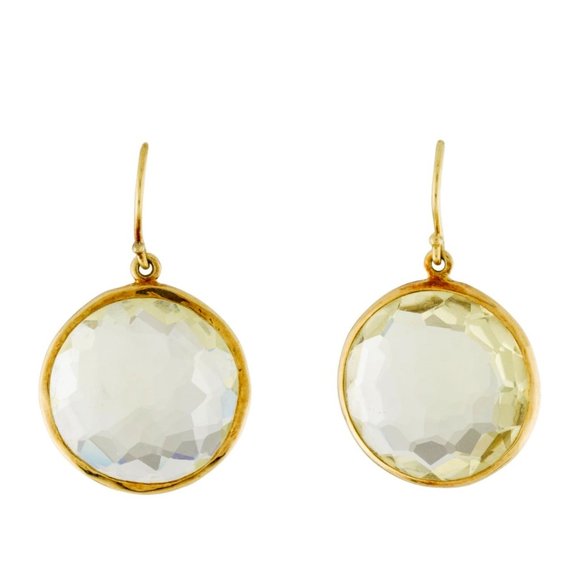 IPPOLITA BEAUTIFUL18K YELLOW GOLD PRASIOLITE DROP EARRINGS